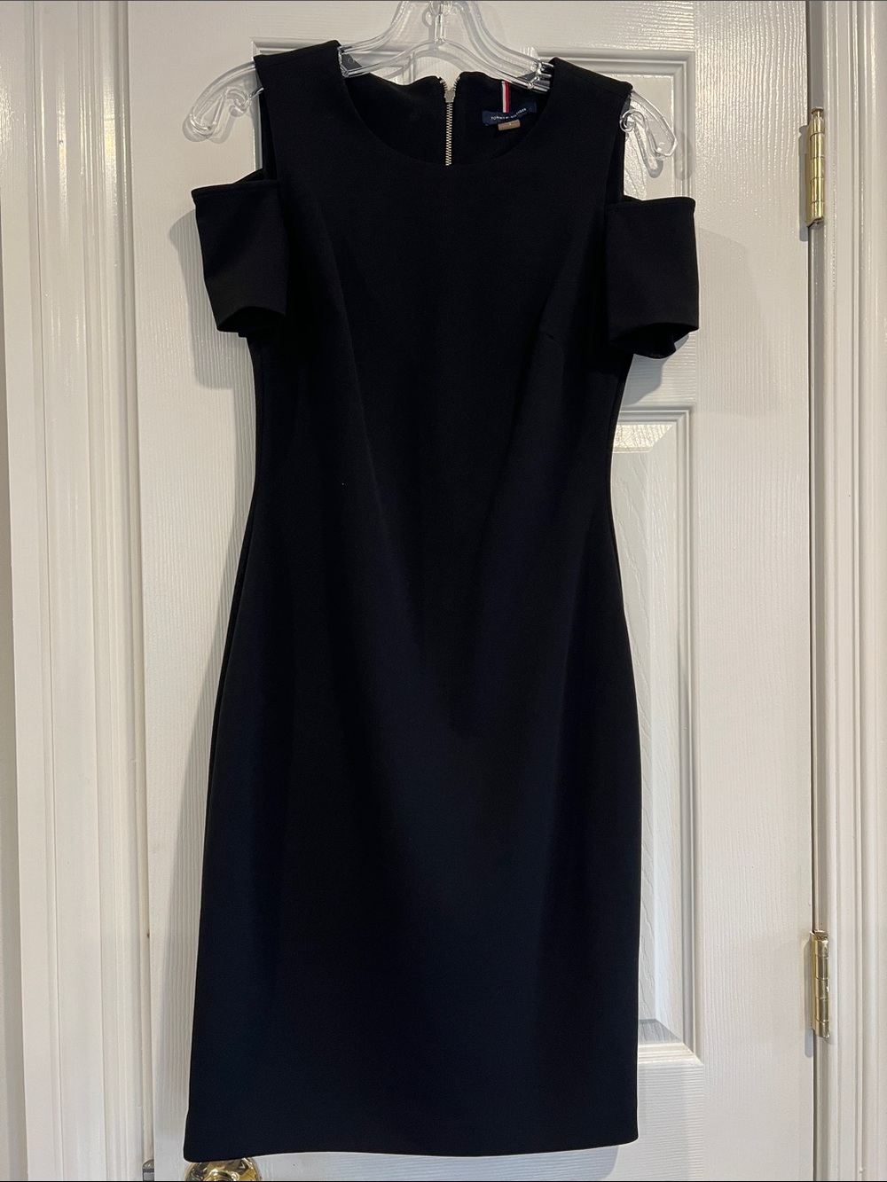 Tommy Hilfiger Black Cold-Shoulder Midi Dress -size 2